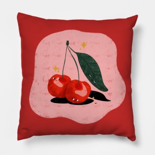 Sparkly Cherries and Cherry Blossoms Pillow