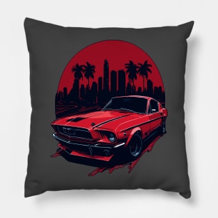 Red Muscle Car Pillow