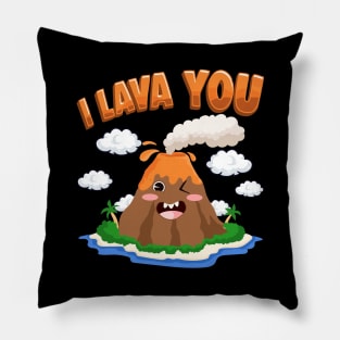 Funny I Lava You Volcano Valentine's Day Pun Pillow