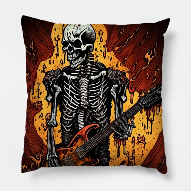 Music guitar skeleton Pillow by DarkWave