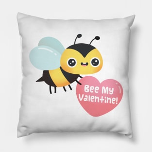 Cute Bee My Valentine, Valentines Day Pun Cartoon Pillow