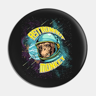 Astronaut Monkey Funny Space Art Pin