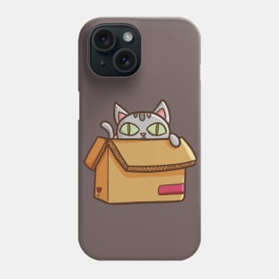 Cat Peek Out of the Cardboard Phone Case