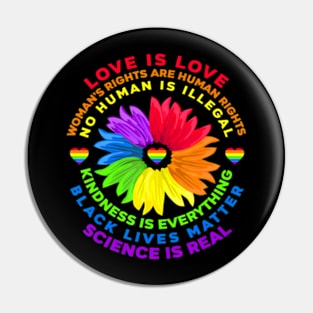 Human Black Lives Rights Science LGBT Pride Pin