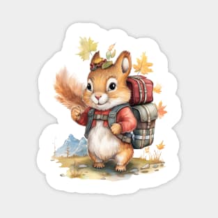 Watercolor Adventure Squirrel #3 Magnet