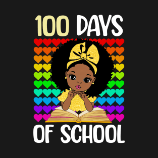 100 Days of School Melanin Girls 100th Day of School Kids T-Shirt