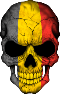 Belgian Flag Skull Magnet