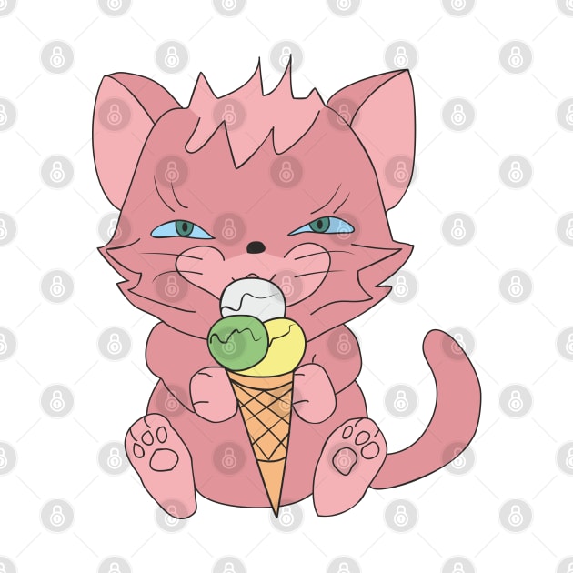 Cat with ice cream by Alekvik