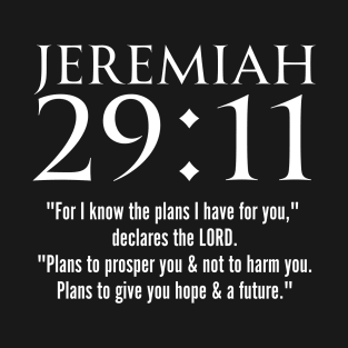 Jeremiah 29:11 29 11 2911 Christian Bible Verse Verses T-Shirts T-Shirts Shirt Shirts Hoodie Mugs Wall Art Gifts Store T-Shirt