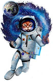 Astronaut space cat Magnet