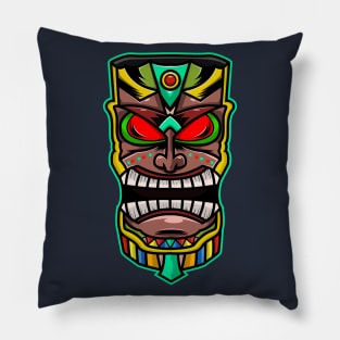 Tiki Mask Colorful Pillow