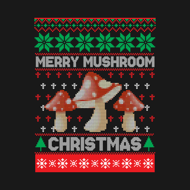 Discover Merry Mushroom Christmas Ugly Xmas Vegetable Lover Holiday - Funny Christmas Gift - T-Shirt