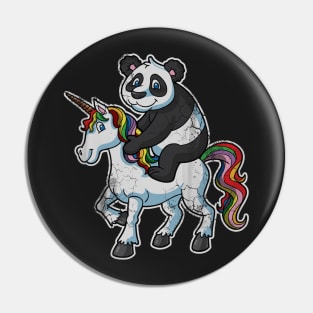 Panda Bear Riding Unicorn Pin