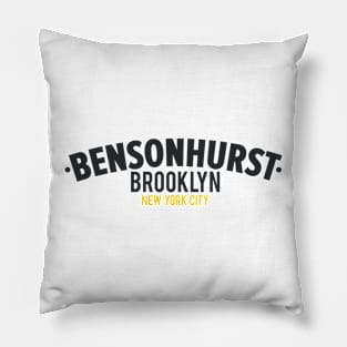 Bensonhurst Brooklyn NYC - Clean Minimalistic Logo Design Pillow