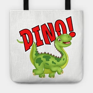 Cute Happy Dinosaur Green Dino Tote