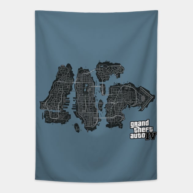 Grand Theft Auto IV Map Grand Theft Auto Iv Map Tapestry TeePublic