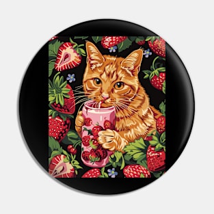 Cat Strawberry Fantasy Pin