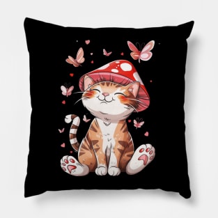 Cat Mushroom Chronicles Whisker Wonderland Pillow