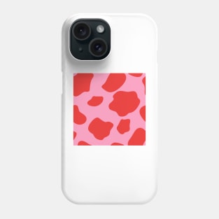 Cow Animal Print Pattern in Pink and Red Phone Case