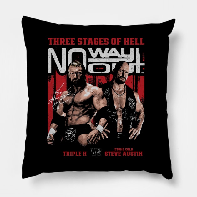 Triple H Vs. Stone Cold Steve Austin No Way Out Pillow by MunMun_Design