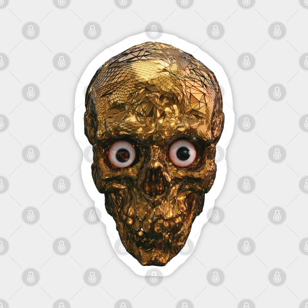 BOO BOO GOLD SKULL WITH EYES Magnet by gigigvaliaart