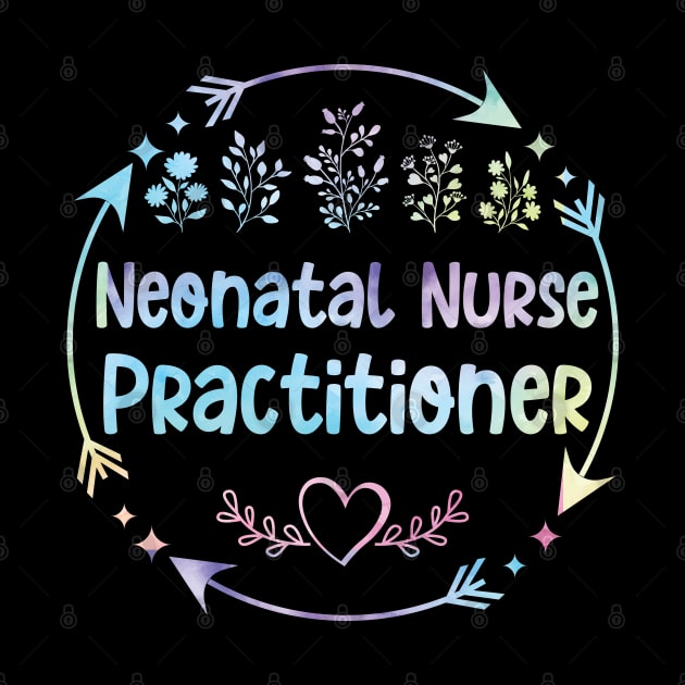 Neonatal Nurse Practitioner cute floral watercolor by ARTBYHM