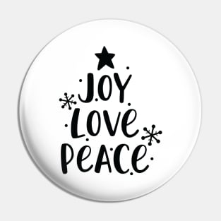 Joy Love Peace Christmas Tree Pin