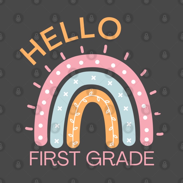 Hello First Grade Boho Rainbow Back to School by MalibuSun