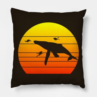 Scuba diving whale Pillow