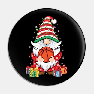 Cute gnomes Basketball lover Christmas gnome Basketball Pin