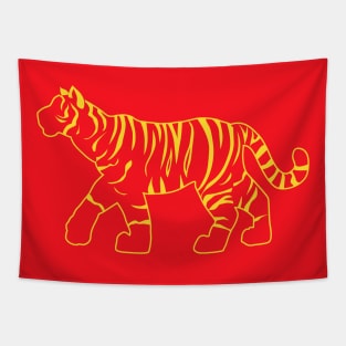 Red Tiger Tapestry