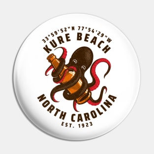 Kure Beach, NC Octopus Summer Vacation Pin