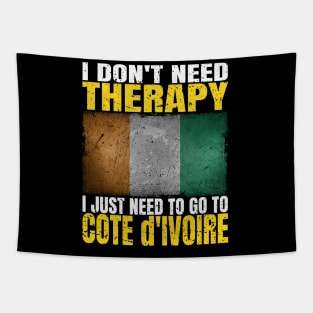 I Don't Need Therapy I Just Need To Go To Ivory Coast Ivorian Flag Tapestry