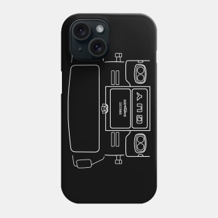 Vintage Guy Big J 4T lorry outline with mirrors (white) Phone Case