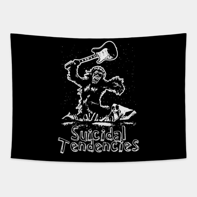 suicidal monster smash Tapestry by calistoneug