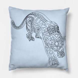 Wild cougar cat in pattern ecopop Pillow