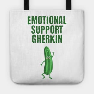 Emotional Support Gherkin funny pickle design Tote