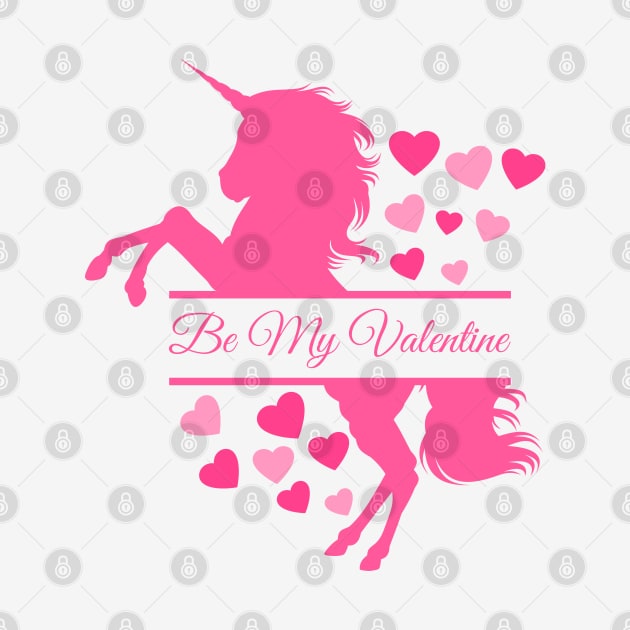 Would You Be My Valentine Lover Design, Cute Unicorn Horse Happy Valentines Day Fans Lovers. Funny Valentine Day Quote Gifts by Printofi.com