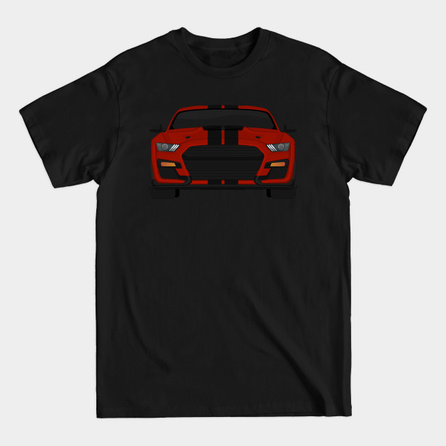 Discover Shelby GT500 2020 Rapid-Red + Black Stripes - Mustang Shelby Gt500 - T-Shirt