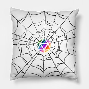 Dungeon Master the Weaver of Lore & Fate - rainbow & black - LGBTQ+ ttrpg dice Pillow