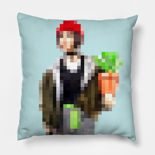 Mathilda Retro Pixel Art Design Pillow by DankFutura