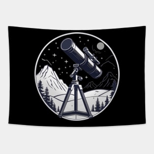 Stargazing telescope astronomy scientist hobby design Tapestry