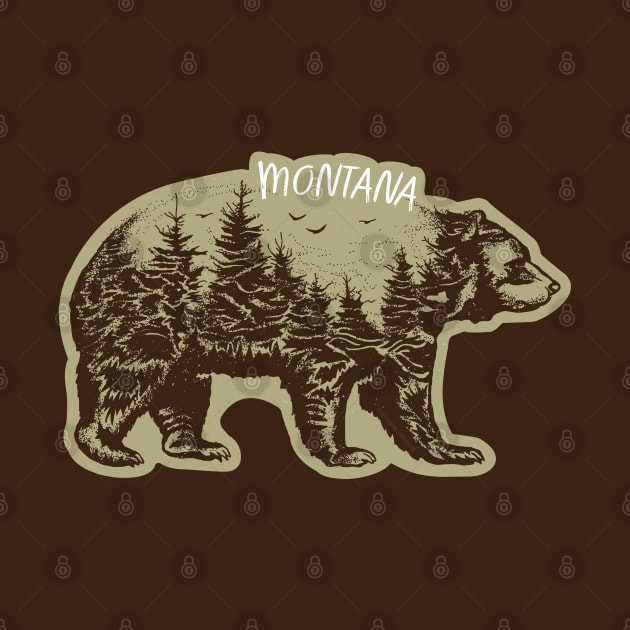 Mountain Grizzly Bear Montana Sticker by sentinelsupplyco