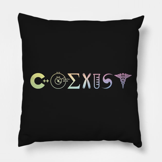 Science Coexist Pillow by ScienceCorner