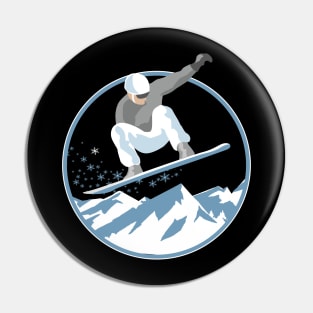 Winter Snowboarder Pin