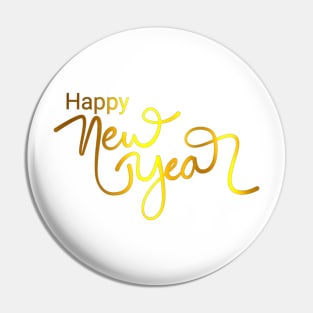 Happy New Year Golden Pin