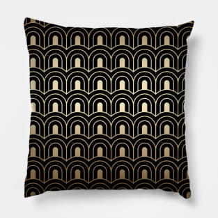 Art déco simple gold archs twenties abstract pattern Pillow