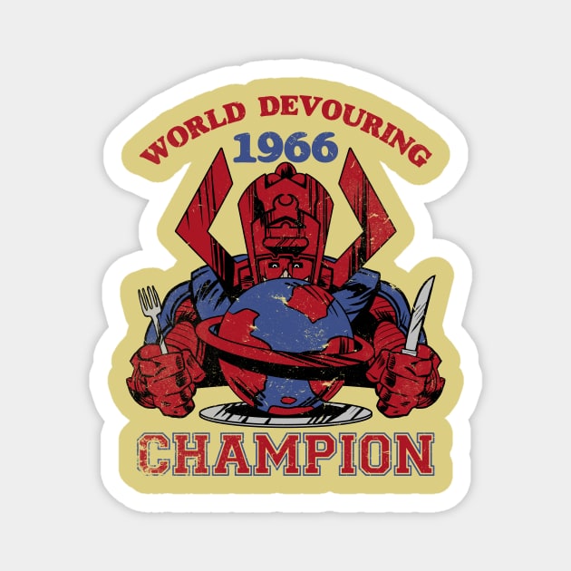 World Devouring Champion Magnet by ClayGrahamArt