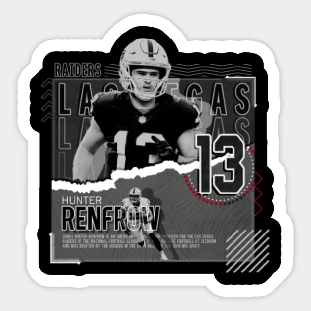 Hunter Renfrow Football Paper Poster Raiders - Hunter Renfrow - Sticker