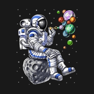 Astronaut Blowing Bubbles T-Shirt